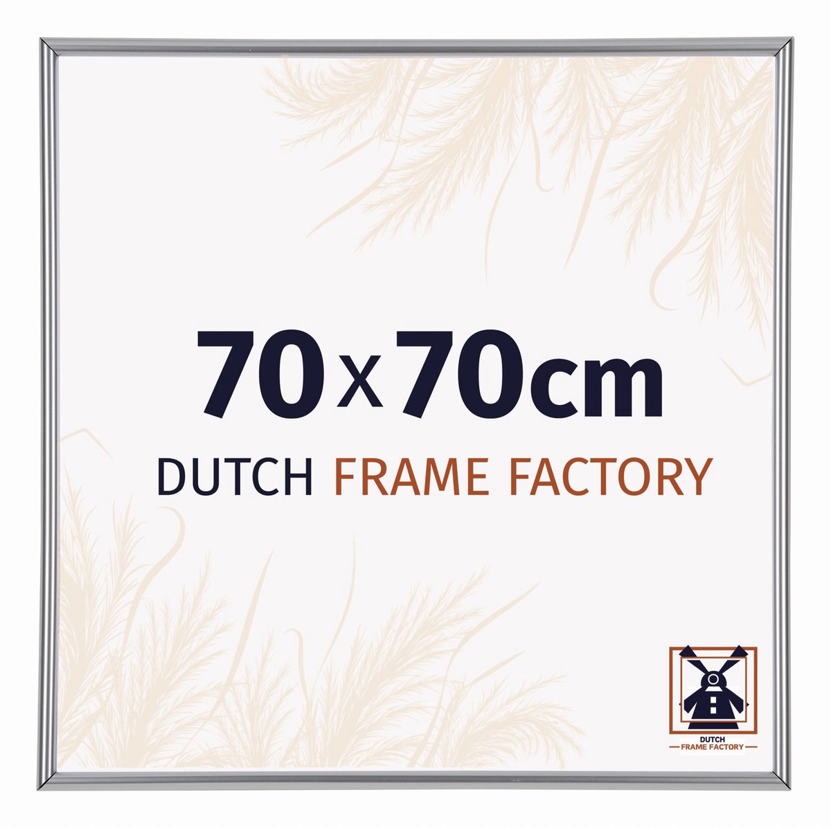 Dutch Frame Factory Fotolijst 70x70 cm - Kunststof - Zilver Hoogglans - Angers