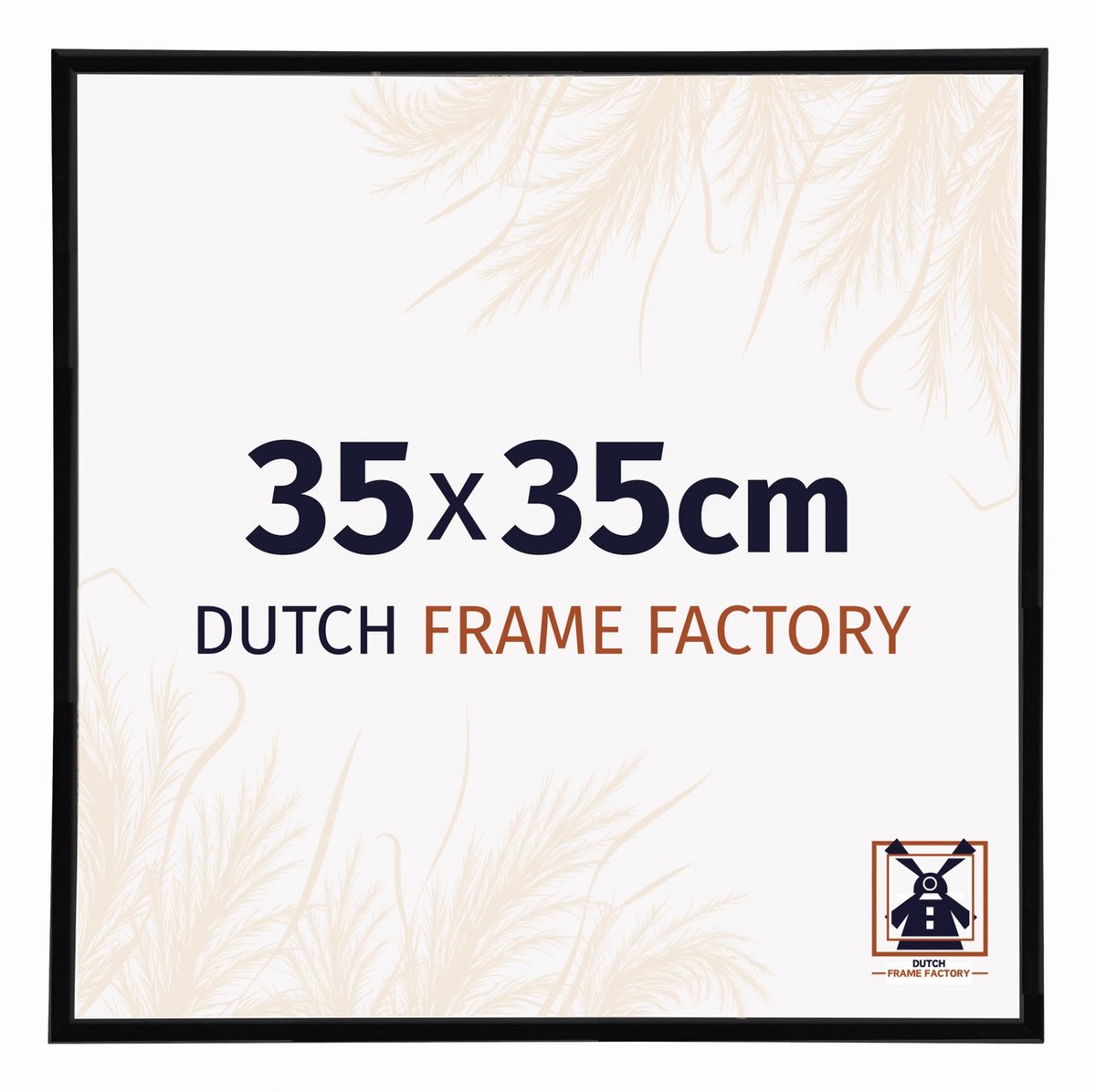 Dutch Frame Factory Fotolijst 35x35 cm - Kunststof - Zwart Hoogglans - Angers