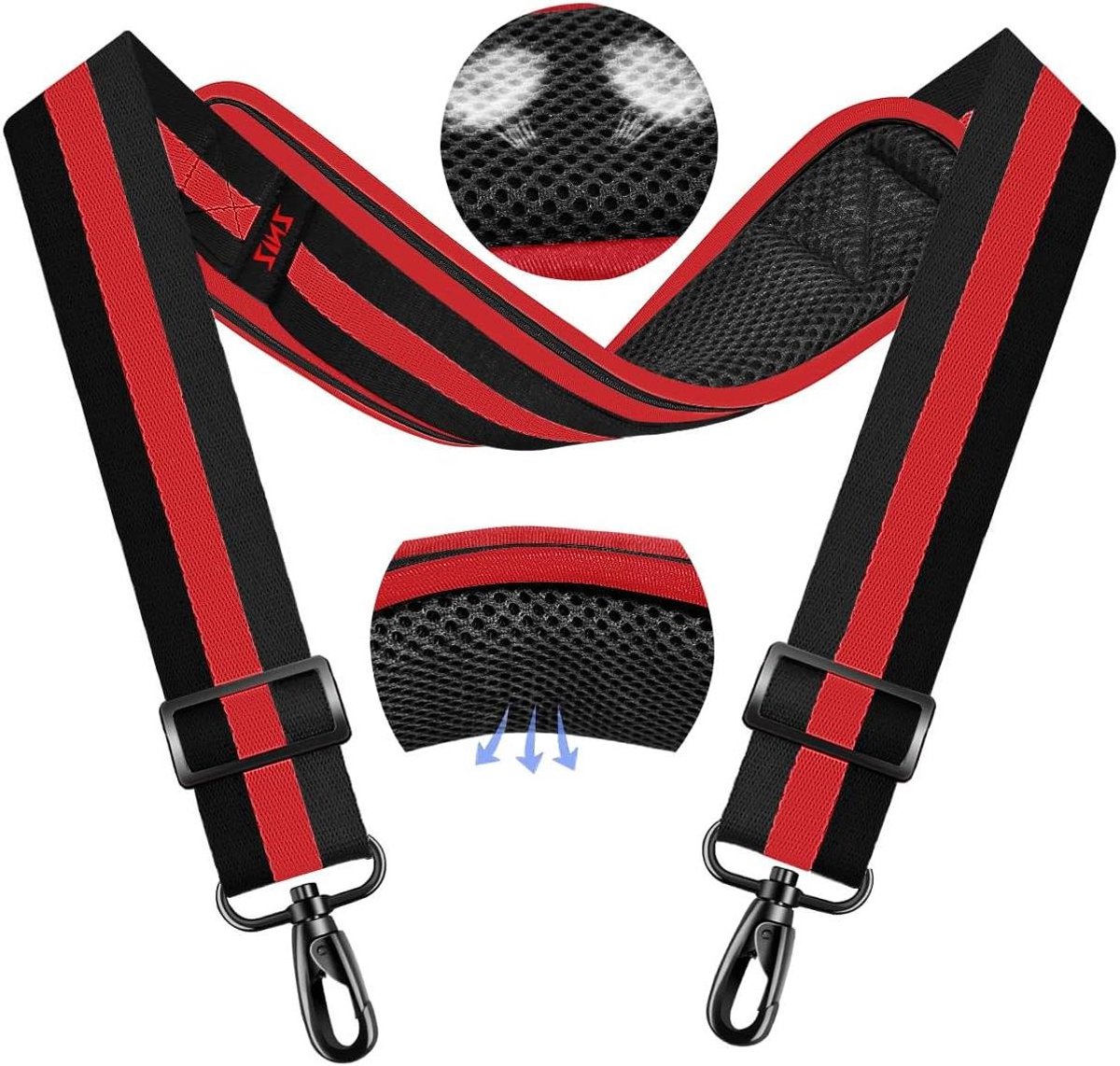 Universele Schouderband - Verstelbare Draagband - Comfortabel Dragen - Ademend Kussen - Tot 202cm - Zwart