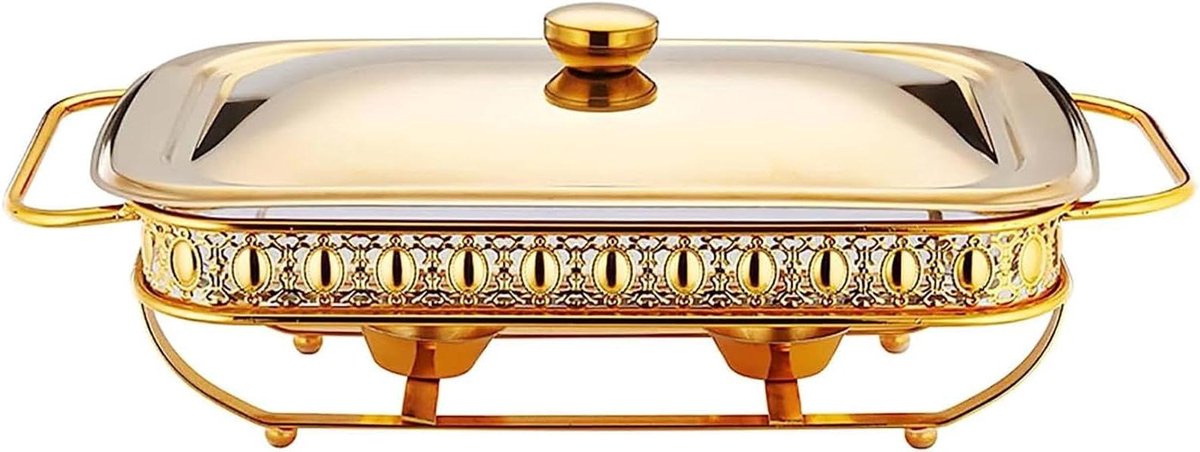 Chafing Dish Set - Voedselwarmer Buffet - Feesten Banketten - Roestvrij Staal - 2 Liter - Goud