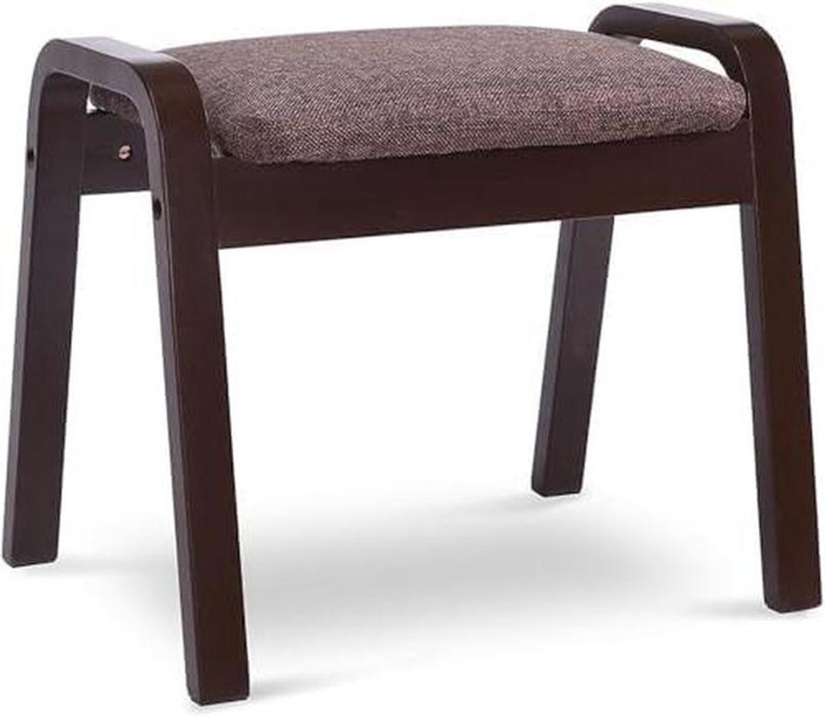 Houten Voetenbankje - Opstapkrukje - Voeten Rusten - Hoge Veerkracht Schuim - 36 cm Hoog - Houtkleur