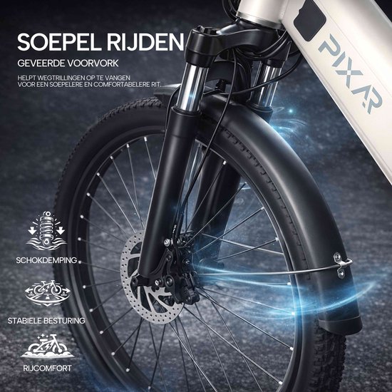 Galaxy C1 Elektrische Fiets 27.5 Inch - 36V 13Ah Accu - Actieradius tot 50 km - Shimano 7 Versnellingen - 250W Motor - Verende Voorvork - LCD Display - Mechanische Schijfremmen-zwart van galaxy — afbeelding 2