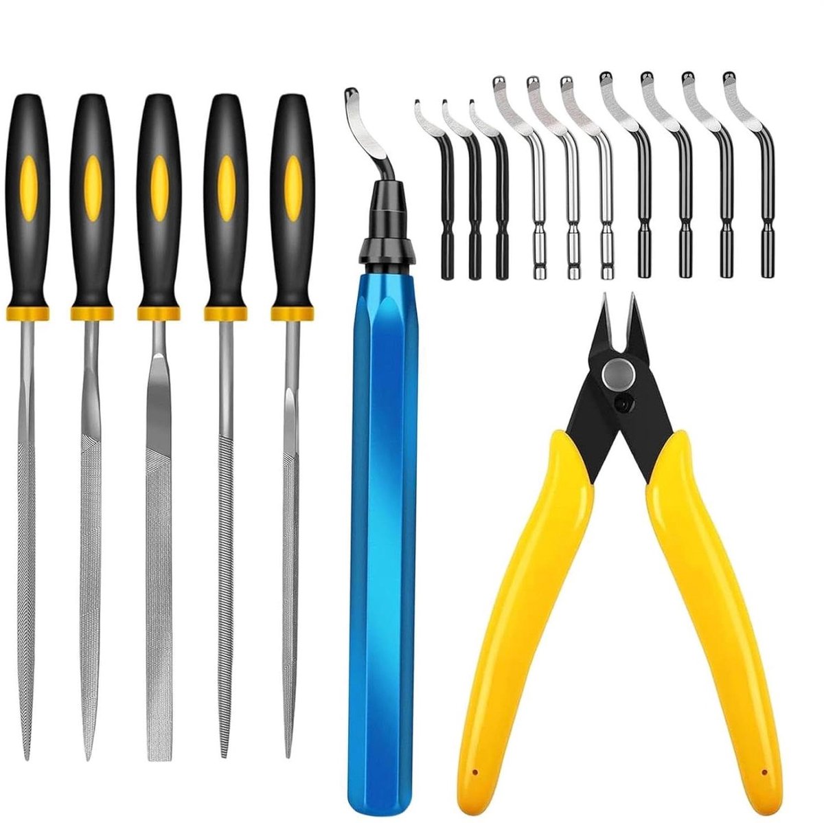 Ontbraamgereedschap Set - Precisie Vijlen - Randafwerking Modellen - Efficiënte Draadknipper - 18 x 13 x 2 cm - Metaal