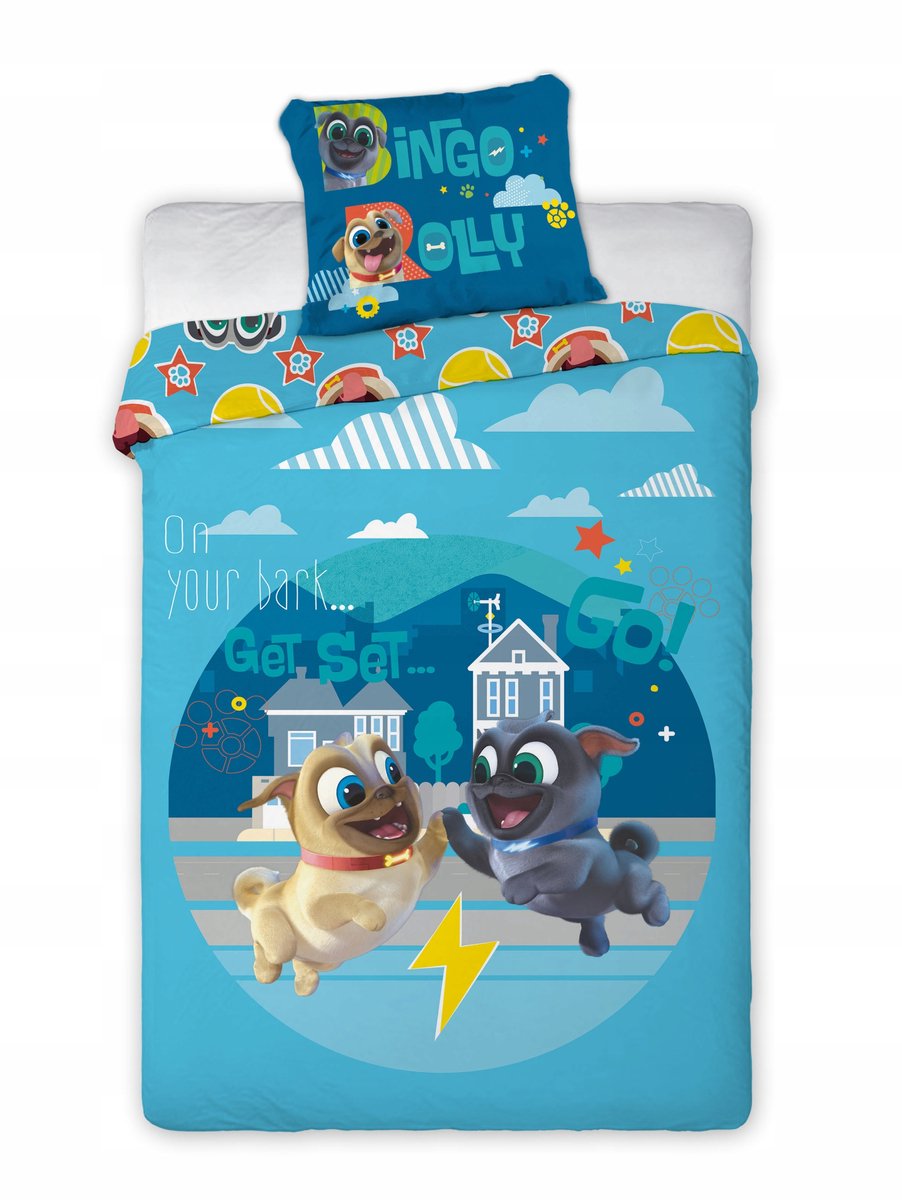 Katoenen dekbedovertrek 140x200 Bingo & Rolly, tweezijdig