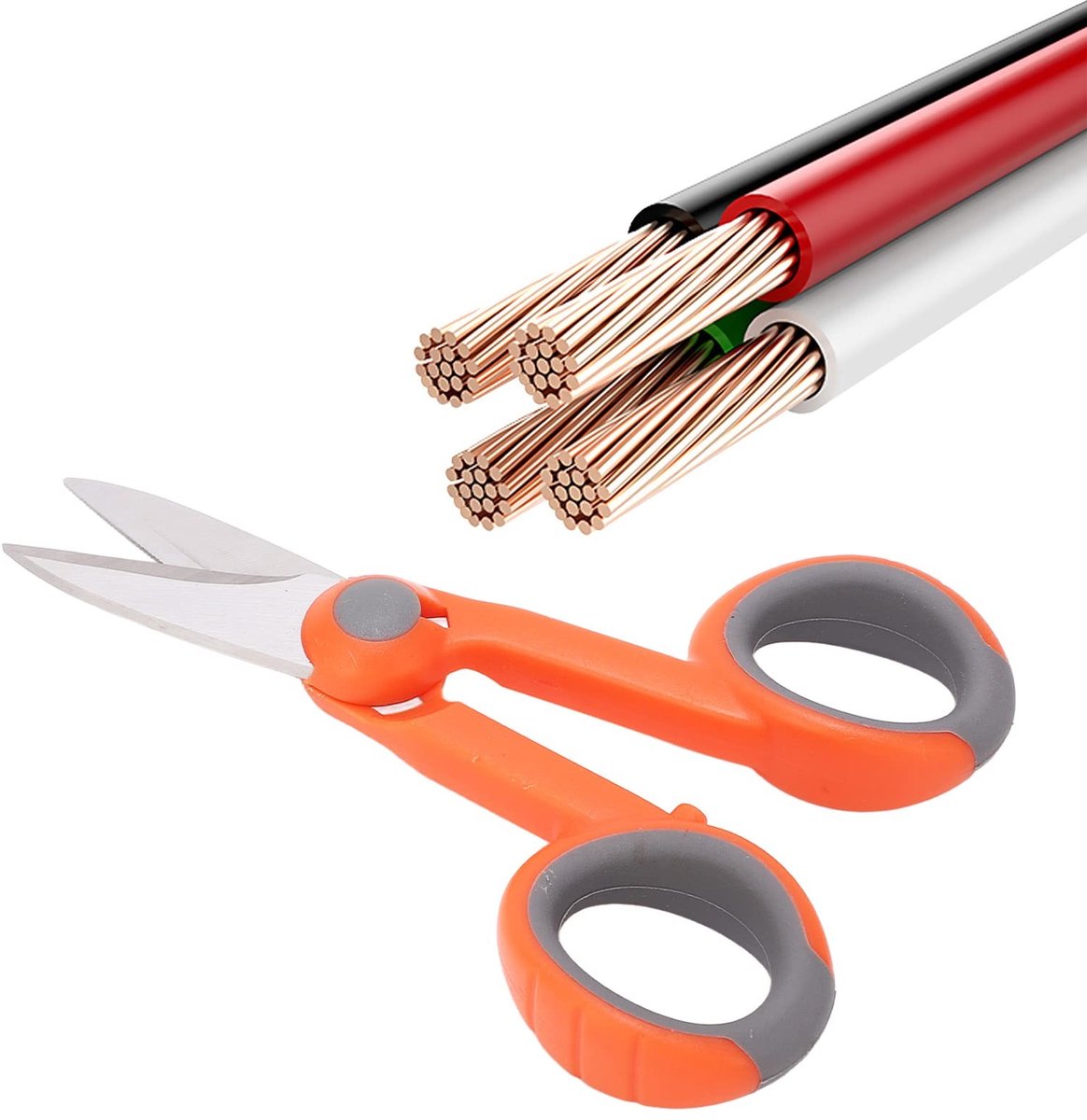 Dailygoods - Glasvezel Kevlar-schaar - Elektriciensschaar - Ergonomisch handvat - Roestvrijstaal - Draadafbijtgereedschap - Voor CATV-engineering - Ge...