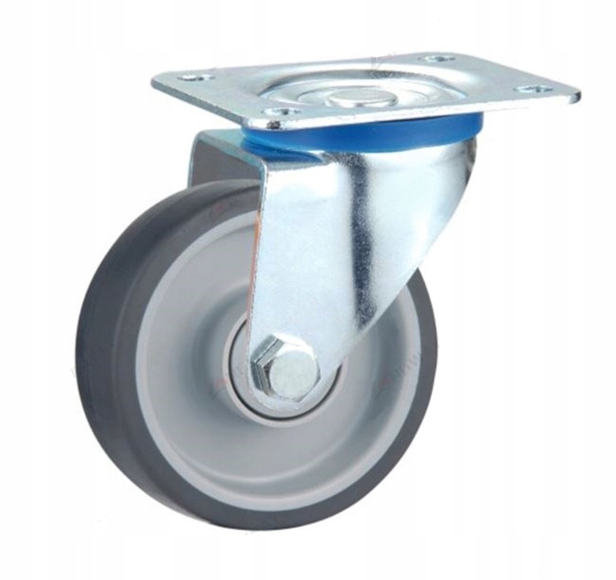 Grijs TPR Zwenkwiel 100mm - 130kg Draagvermogen - Zonder Rem