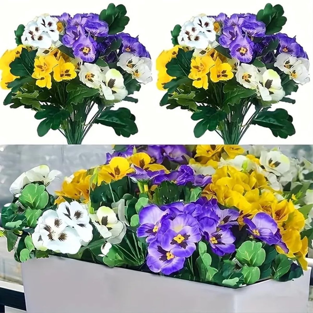 Dailygoods- Kunstmatige Bloemen - UV-bestendig - Viooltjes - Wilde Bloem - Madeliefje - Buitendecoratie - Realistische Verschijning - Nep Bloemen