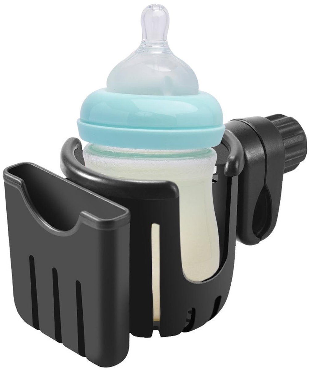 Dailygoods- Bekerhouder Multifunctioneel - Bekerhouder Kinderwagen - Bekerhouder Fiets - Bekerhouder Rolstoel - Drankhouder - 18 x 9 cm, Zwart