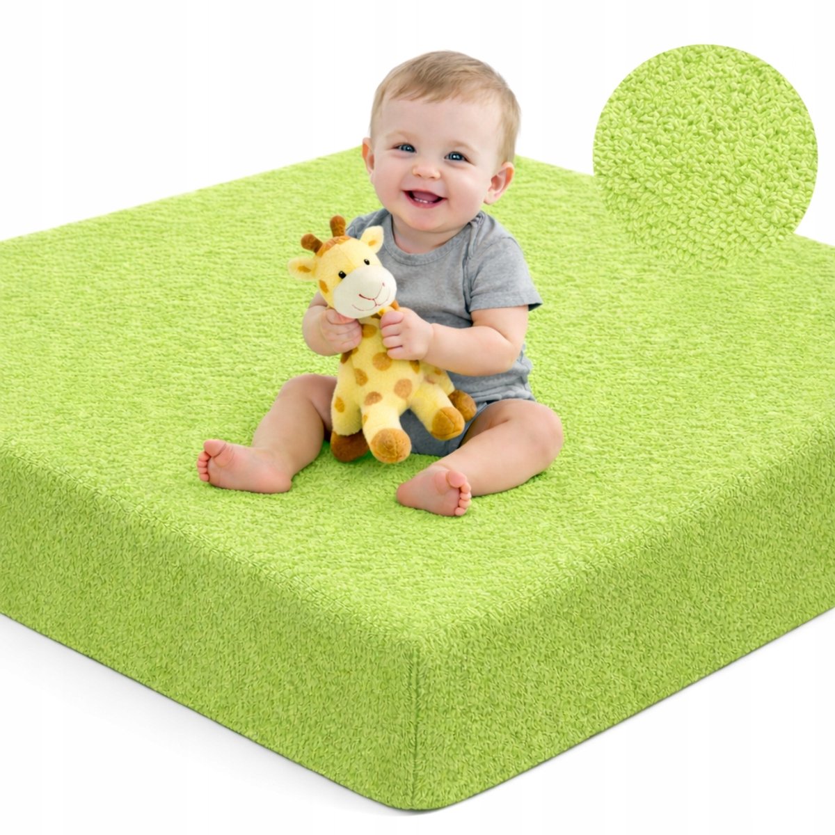Badstof handdoek 60x120 cm met Elastiek - Kinderbedje - Katoen