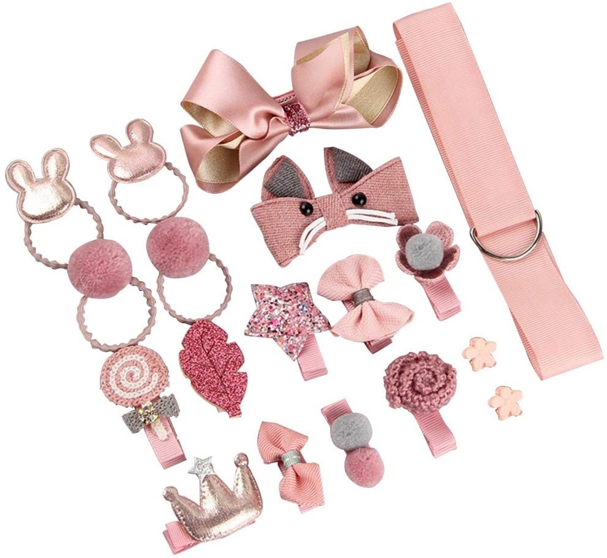 Dailygoods- Haarclips Set van 18 - Bloem/Strik Ontwerp - Geschikt voor Honden/Katten - Duurzaam/Vaak Gebruik - Perfecte Decoratie - Schattige Uiterlijk - Hondaccessoires