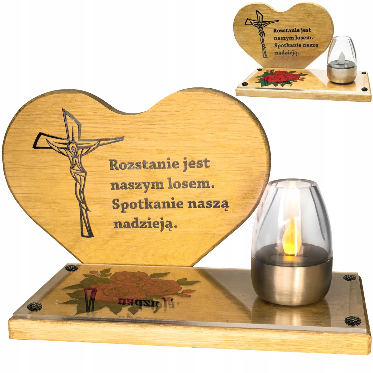 Energiezone Grafsteen Lantaarn met LED - Grote Decoratie
