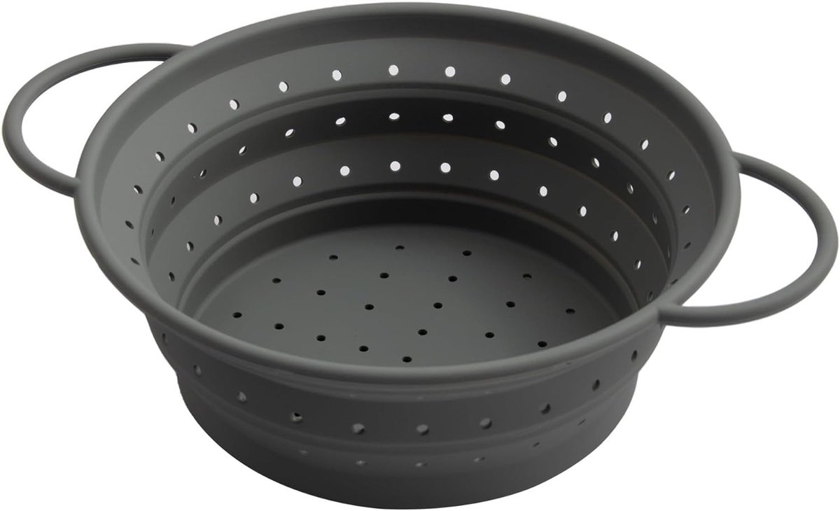 Dailygoods- Pastamachine Ruimtebesparend - Opvouwbare Zeef - Siliconen Zeef 25 cm - Vaatwasmachinebestendig - Hittebestendig tot 120 graden - Ideaal voor Koken en Afdruipen