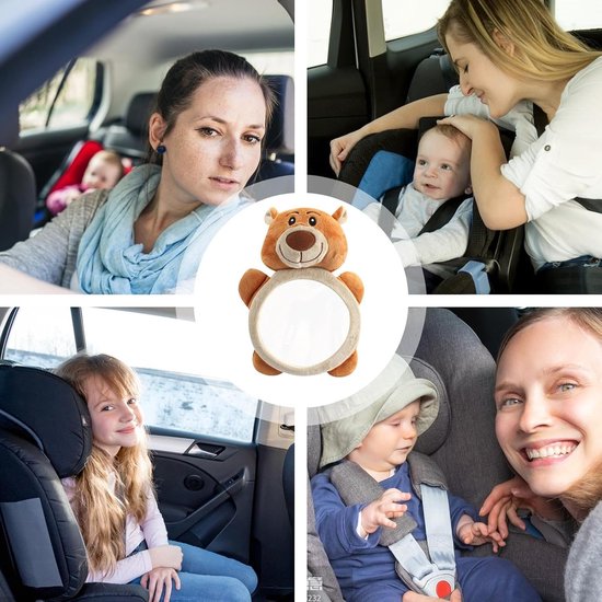 Autostoel Speelgoed - Reisaccessoire Baby - Kind Vermaken - Zacht Pluche Ontwerp - 18x25x6cm - Bruin — afbeelding 2