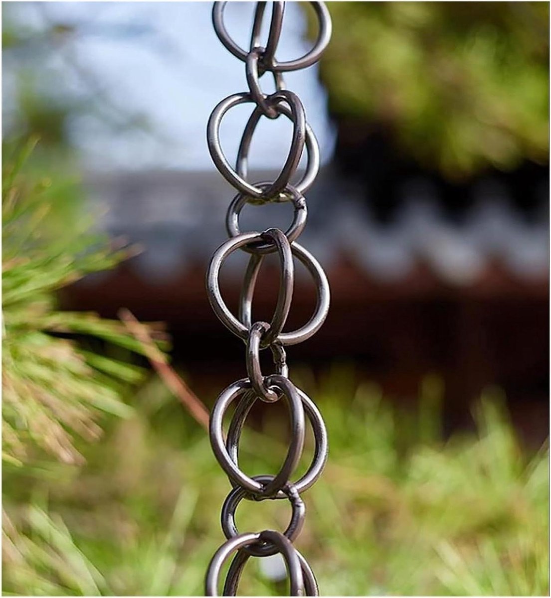 Regenketting - Waterafvoer - Tuindecoratie - Metalen Constructie - 1 meter - Groen