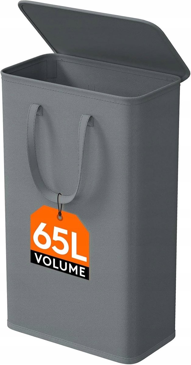 Smalle opvouwbare wasbak met deksel - 65L - ruimtebesparend