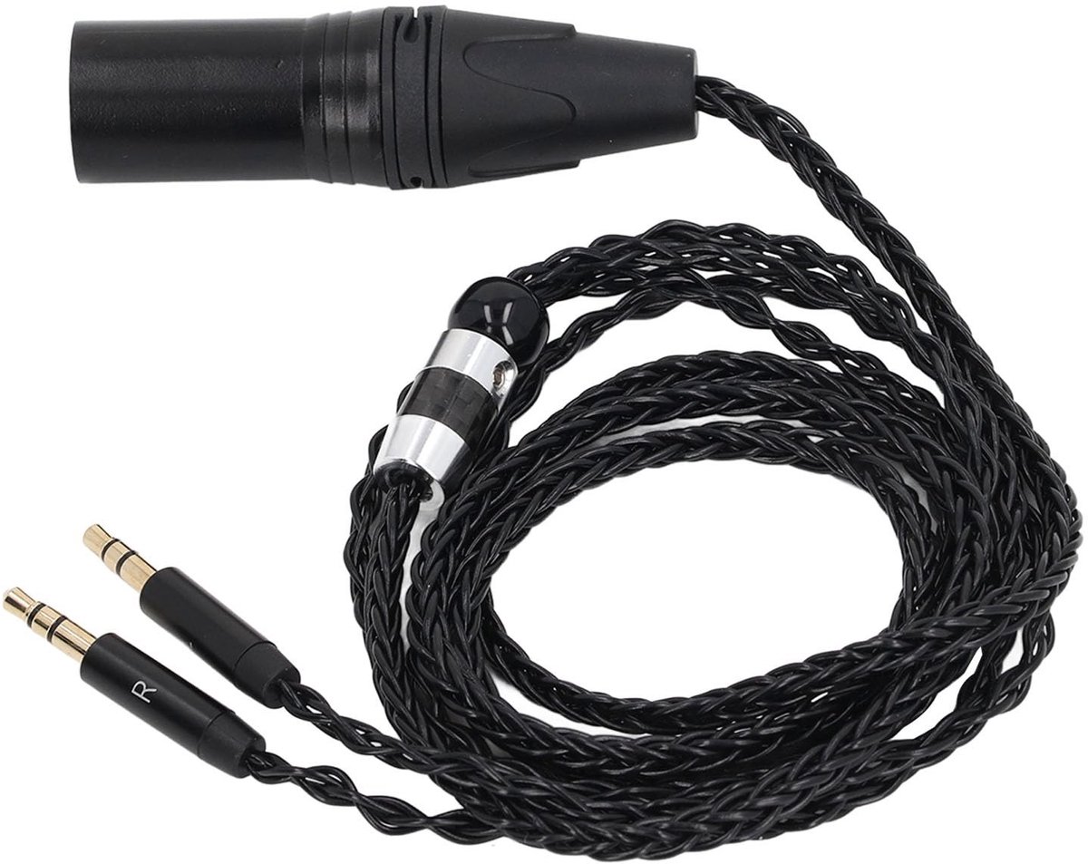 BRENZOOS- XLR Kabel 1,2 Meter - Professionele Geluidskabel - 4-Pin Adapter - Compatibel met AH-D600/D7200/D7100 - Verbeterde Geluidskwaliteit - Goudgeplateerde Tip - Hoofdtelefoon Kabel