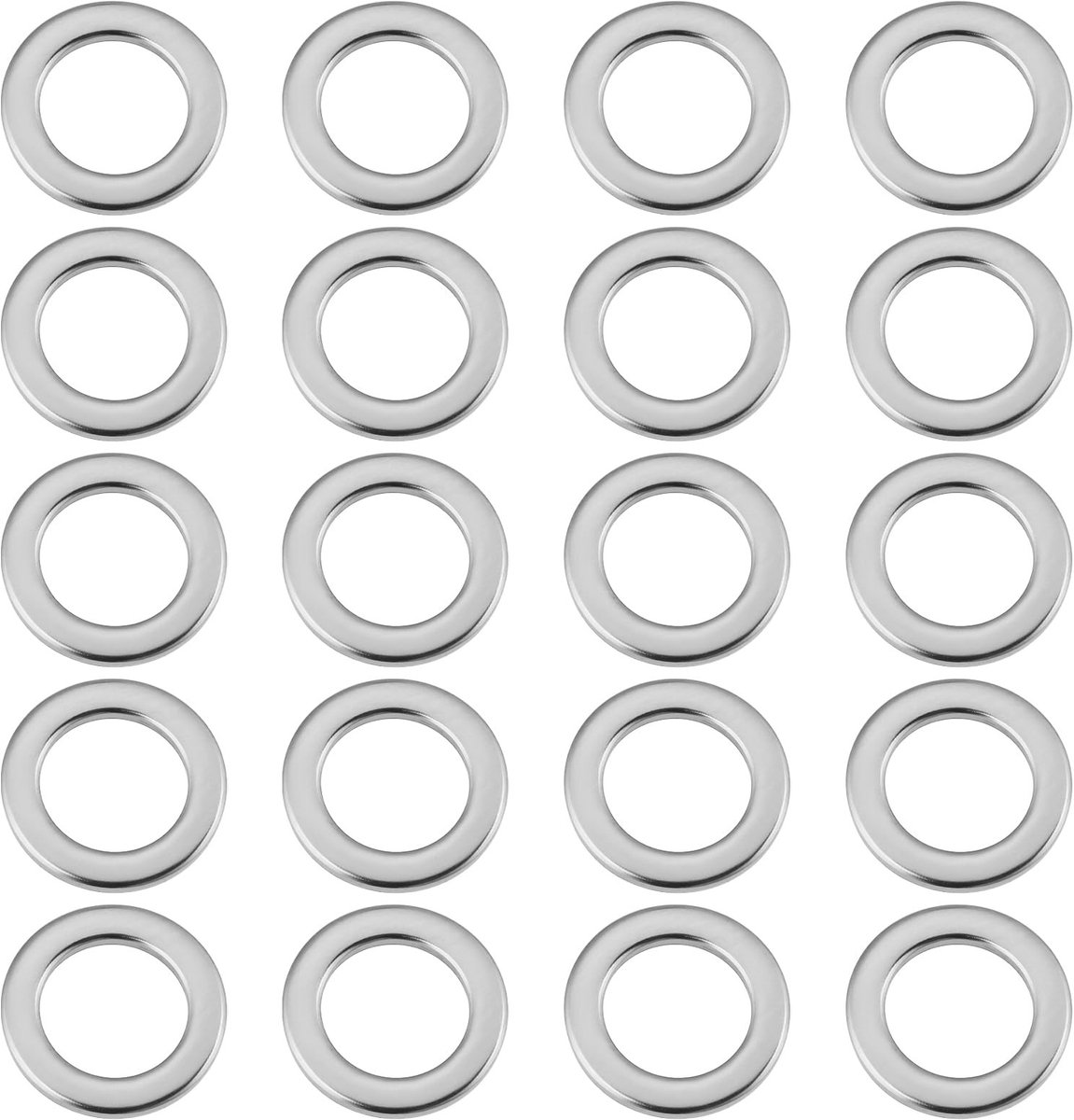 BRENZOOS- Sluitring 20 Stuks - Roestvrij Stalen Afstandhouders - 6 x 10 x 1 mm - Voor Meetklokken - Slijtvast - Nauwkeurige Afstemming - Afstandhouder