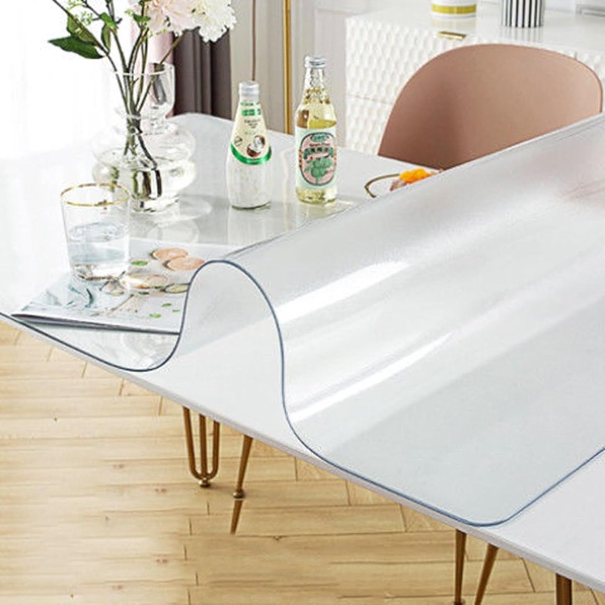 Tafelbeschermer PVC - Tafelkleed mat - Bureau beschermen - Vetafstotend wasbaar - 60x90 cm - Transparant