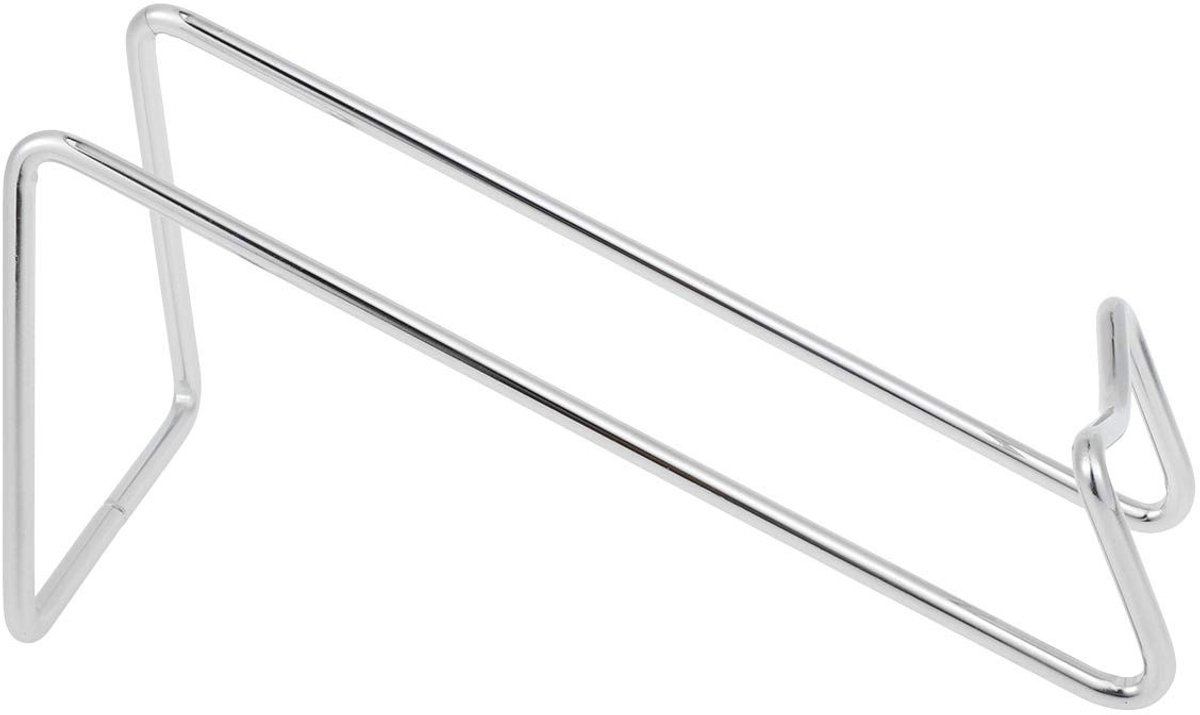 BRENZOOS- Wijnrek - Smeedijzeren Flessenrek - Houder voor Keukenhekken - Barmeubel - Glanzend Zilver - Afmetingen 19 x 6 x 8,5 cm - Flessenhouder