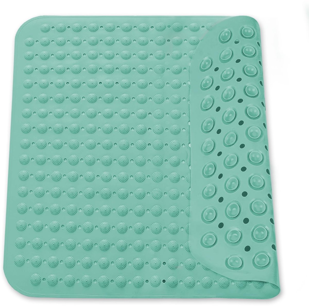 Dailygoods- Douchemat Antislip 48 x 48 cm - Antislipmat met Zuignappen - PVC - Groen - Machinewasbaar - Verhoogde Massageblazen - Badmat