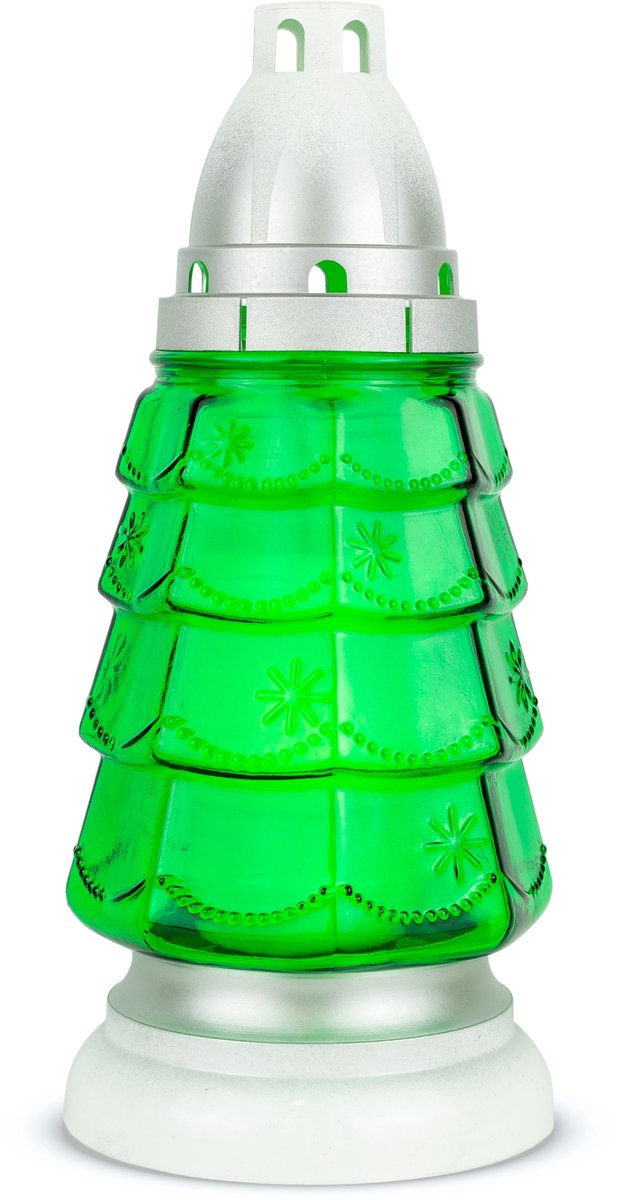 Kerstkaars 'Kerstboom' 25 cm Groen met Brandstof