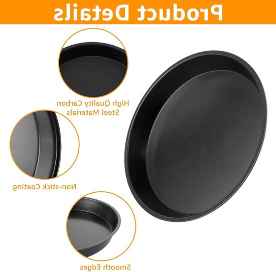4x Ronde Bakplaat 28 cm met Antiaanbaklaag van Carbonstaal — afbeelding 2