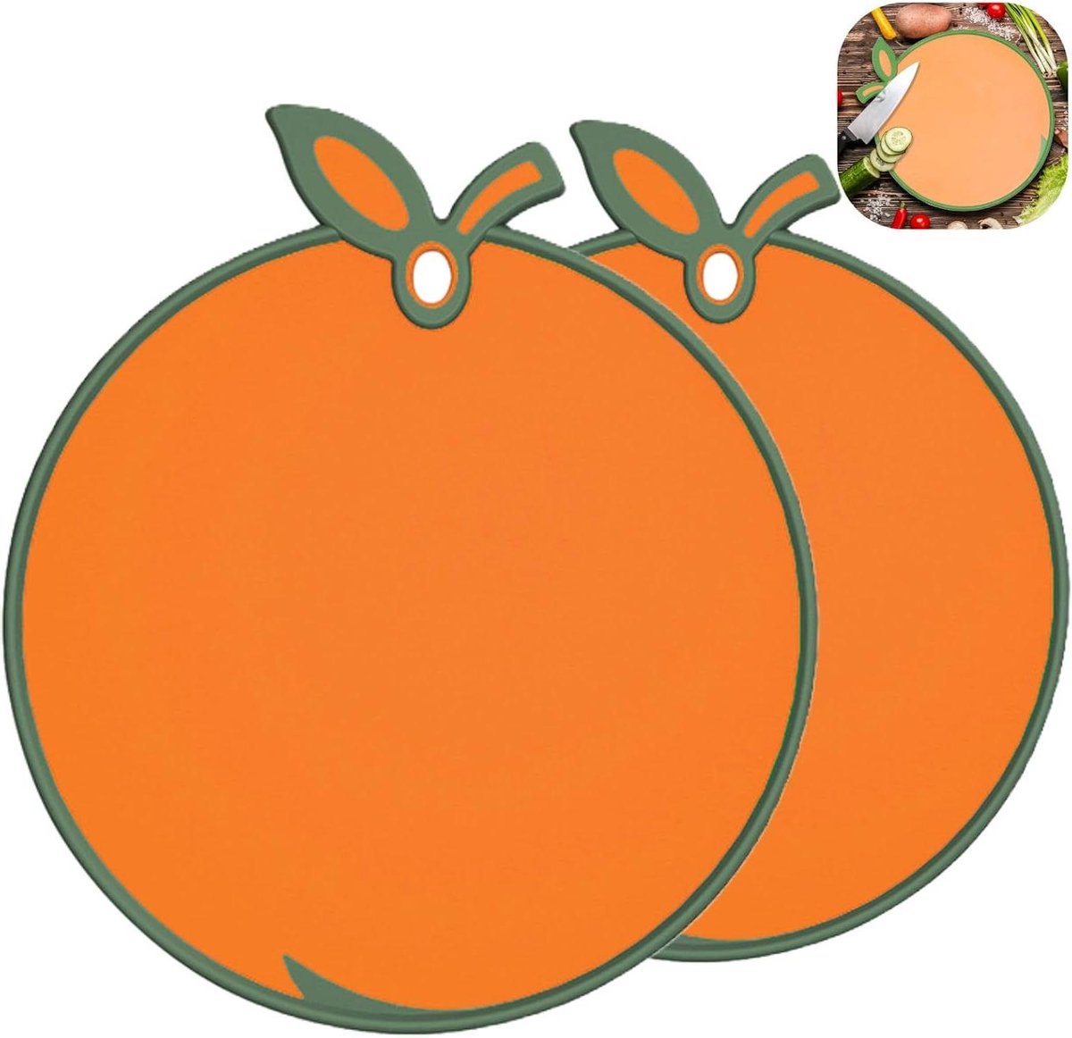 Snijplanken Keuken - Fruit Vorm - Groenten Snijden - Vaatwasserbestendig - 28 x 30.5 cm - Oranje