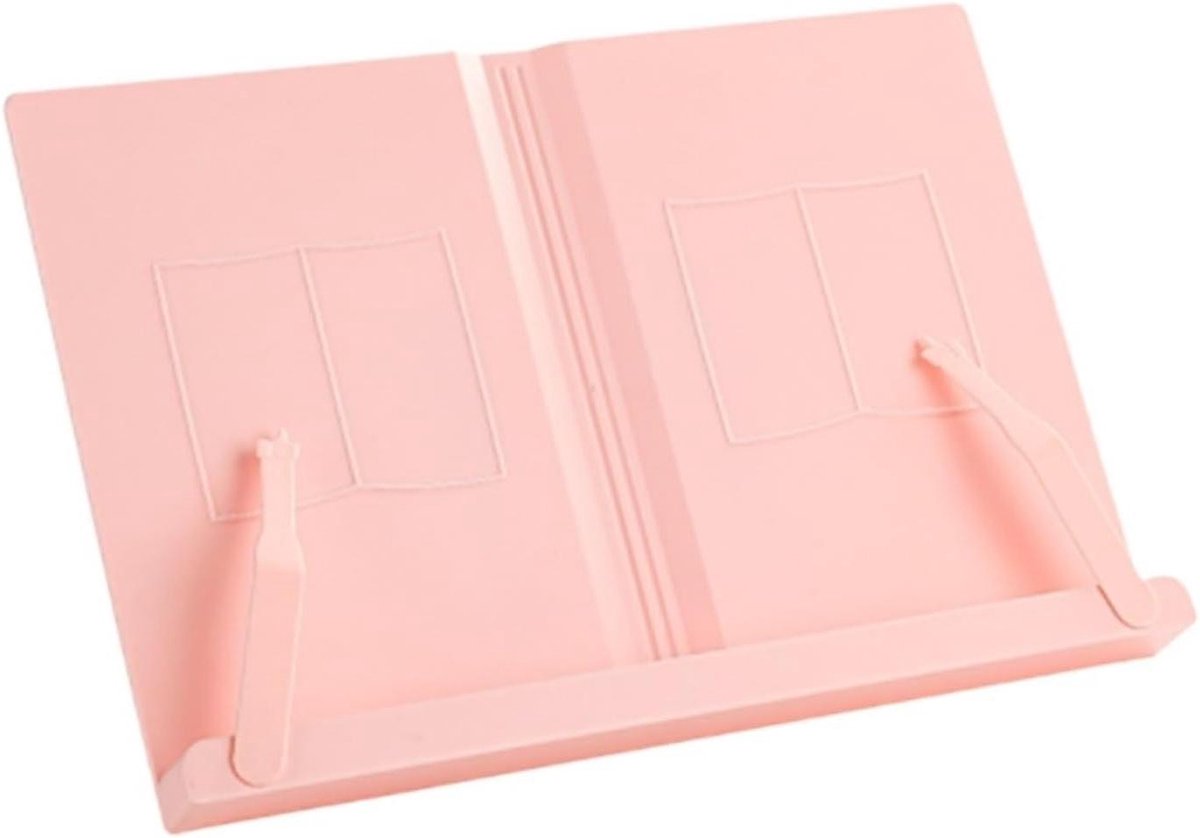 Receptenhouder - Kookboek standaard - Koken en lezen - 6 Verstelbare hoeken - 33x23cm - Roze