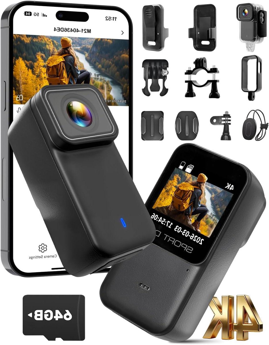 Mini Actie Camera - Waterproof Cam - Avontuur Vastleggen - 120 Graden Lens - Tot 30 Meter - Zwart