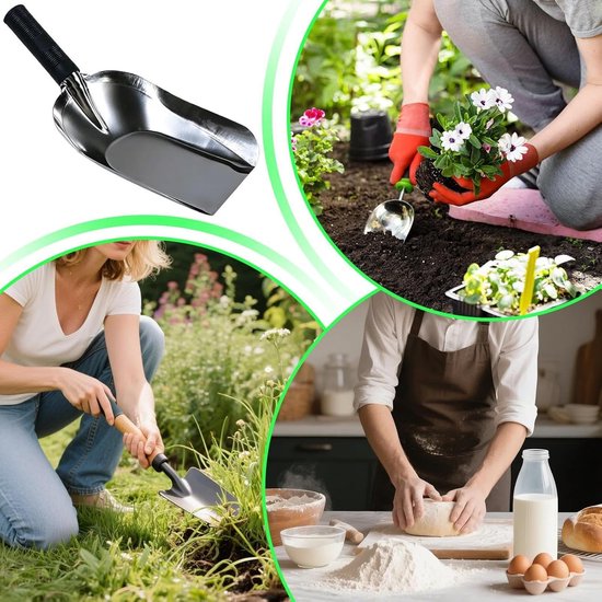 Tuintroffel - Grasschep Bodem - Planten en Zaaien - Roestvrij Staal - 30 x 14 cm - Metaal — afbeelding 3