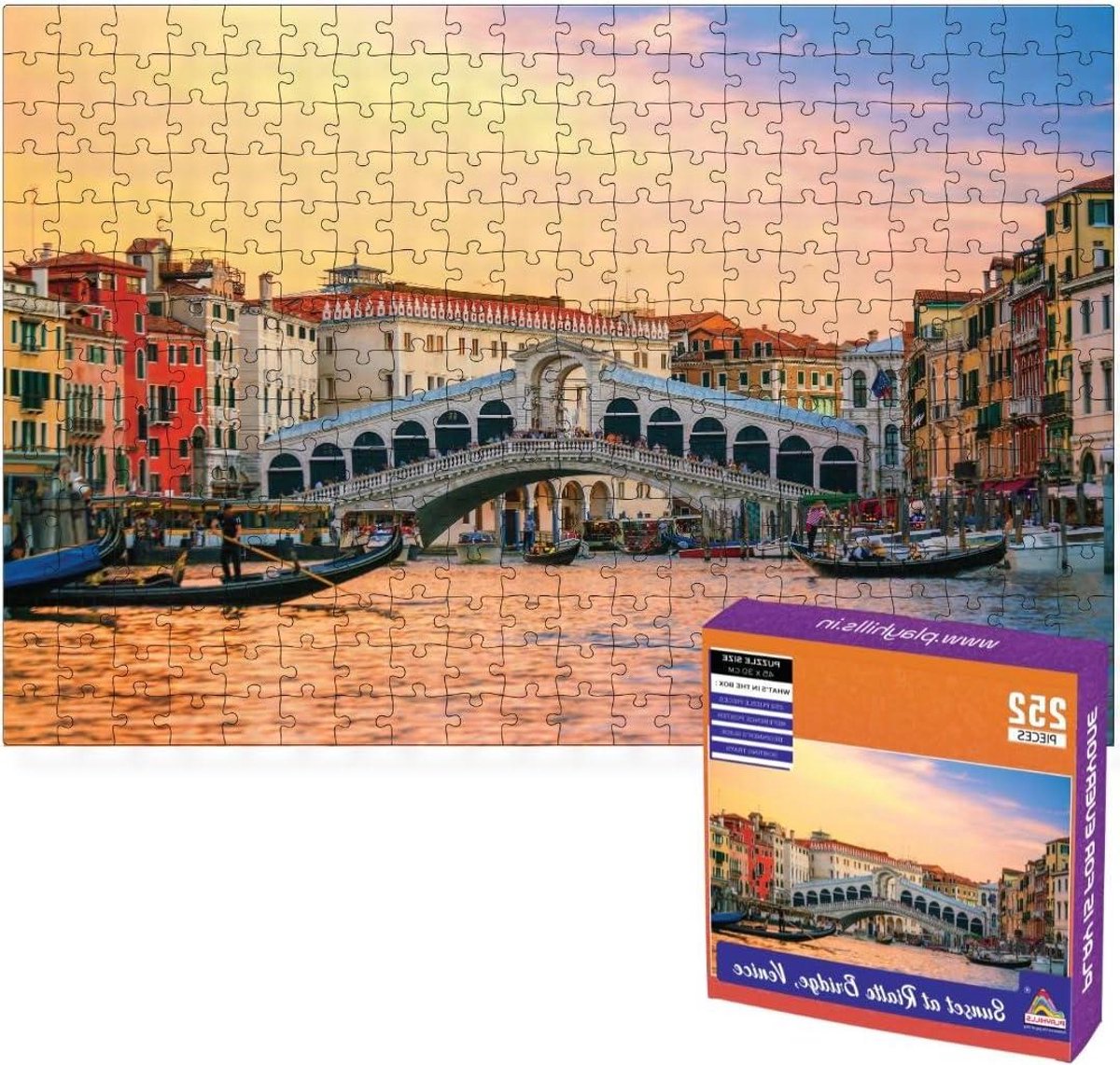 Legpuzzel - Puzzelspel - Cognitieve vaardigheden - Duurzaam houten materiaal - 252 stukjes - Realto Brug