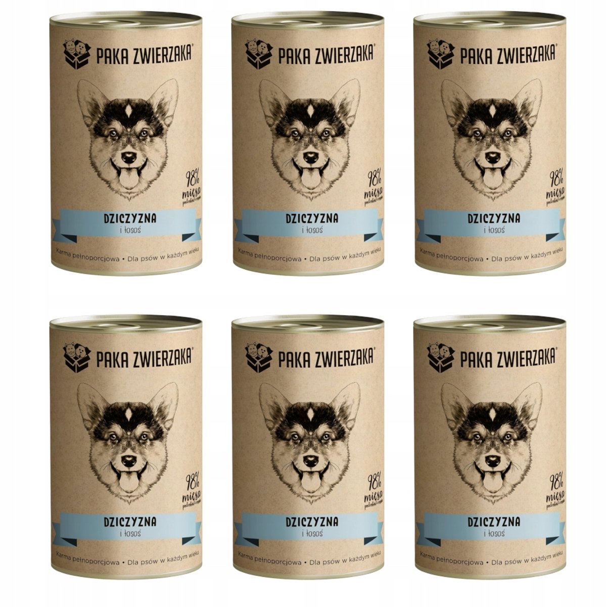 Paka Zwierzaka - Hondenvoer - Dziczyzna en Łosoś - 6x400g