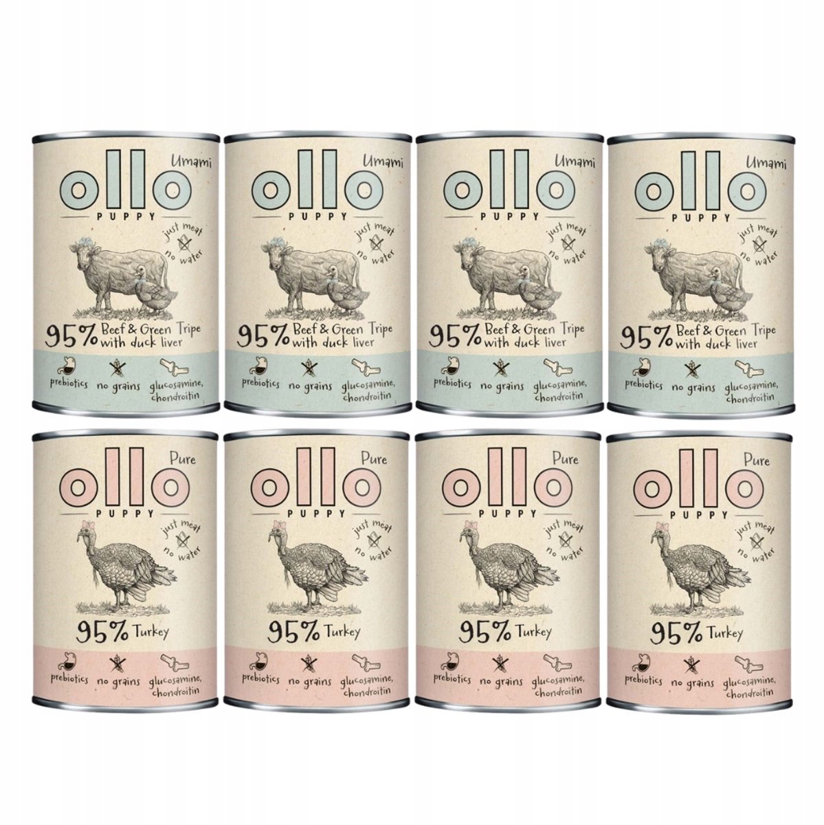 OLLO Puppy MIX SMAKÓW - Hondenvoer - Verrijkt met Kalkoen - Hipoallergeen - Graanvrij