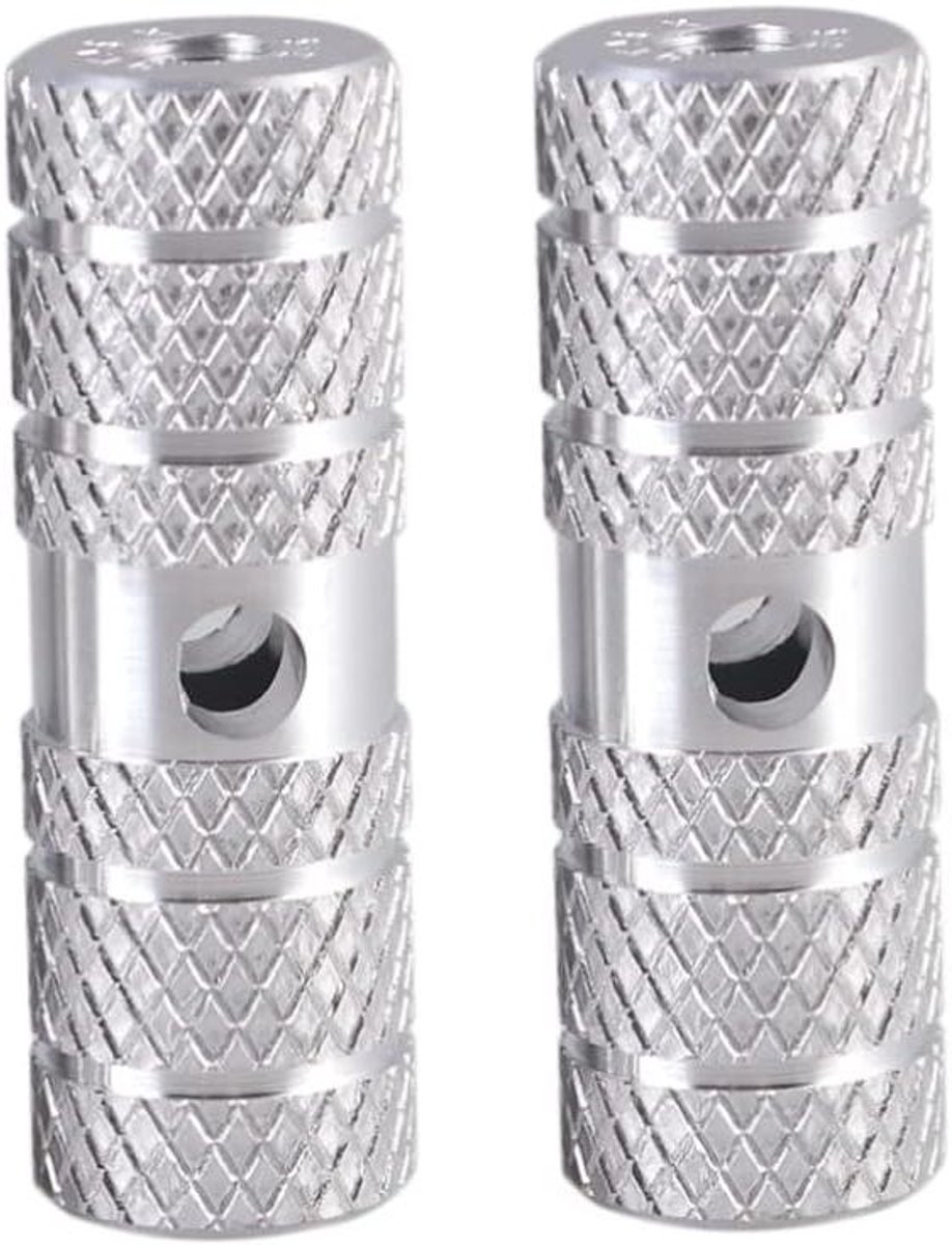 Fiets Voetsteunen - Stunt Pegs - Extra Grip - Aluminium Legering - 7x2.3 cm - Zilver