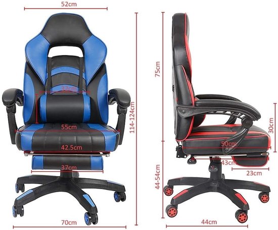 Ergonomische Stoel - Comfortabele bureaustoel - Thuiswerken of gamen - Verstelbare rugleuning - XL formaat - Grijs zwart — afbeelding 5