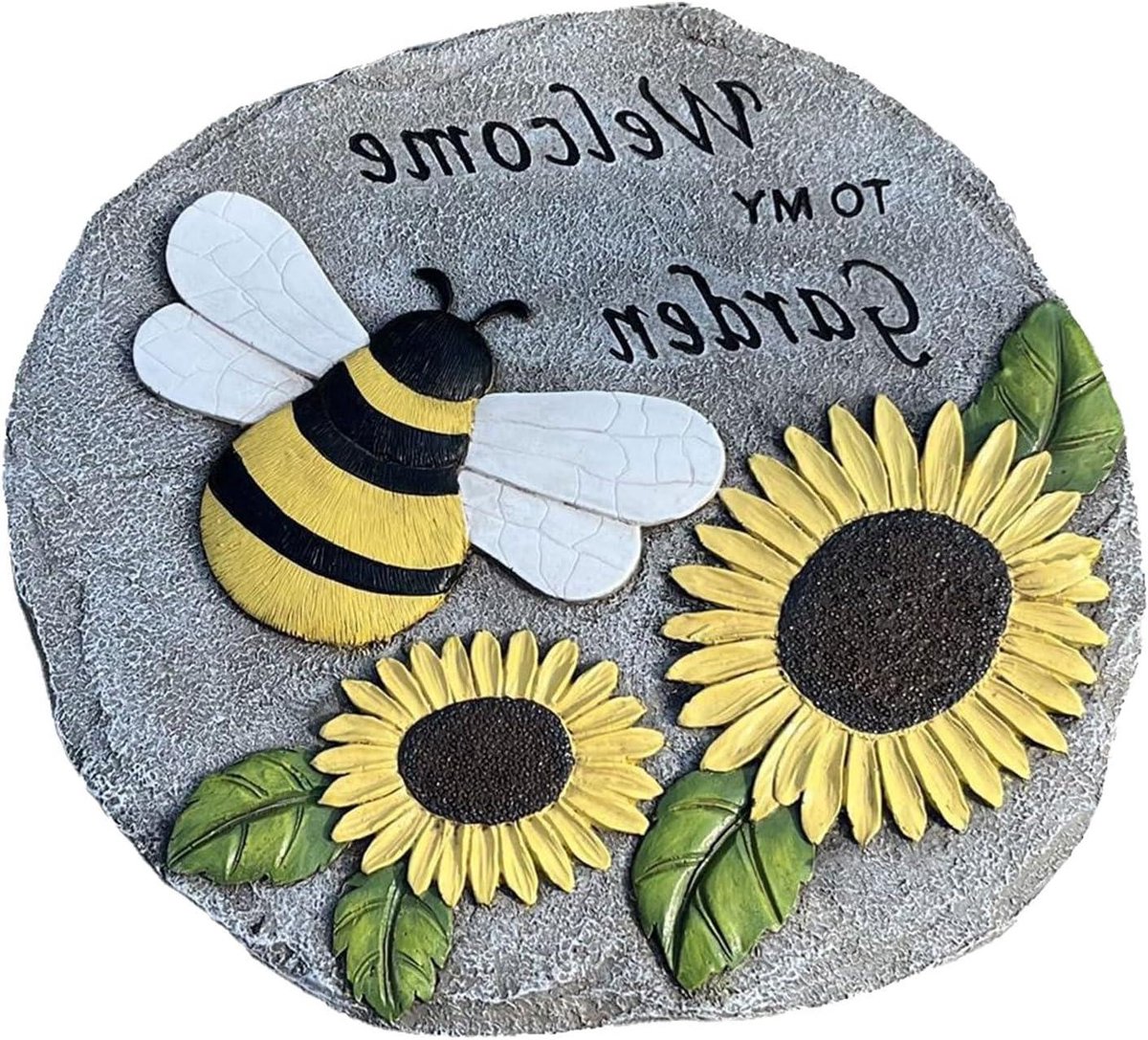 Decoratieve Tuinsteen - Wandelpad Accent - Tuin Decoratie - Handgeschilderd Ontwerp - 28.9 cm - Grijs