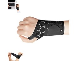 Universele polsband – Verlicht polsklachten door overbelasting – Zwart – Polscompressieband – Zeer elastische polsband – Geschikt voor beide handen