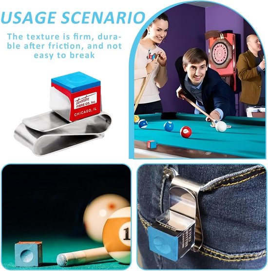 Biljartkrijt Set - Keu Krijt - Optimale Wrijving - Hoge Hechting - 6 Stuks - Blauw — afbeelding 4