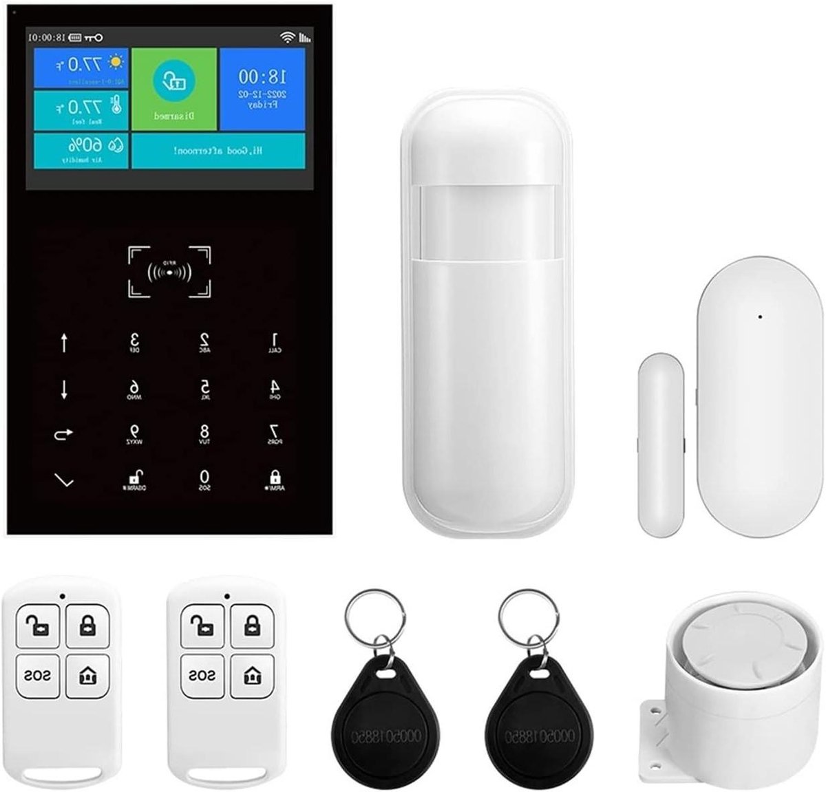 Slim Alarm - Beveiligingssysteem Huis - Huis Beveiligen - Temperatuur Vochtigheid Display - 2G Versie - B