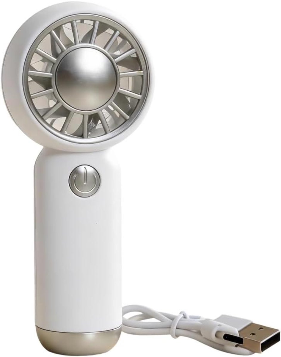 Draadloze Ventilator - Handventilator Luchtblazer - Persoonlijke Koeling - 3 Snelheden Instelbaar - Klein Formaat - Wit