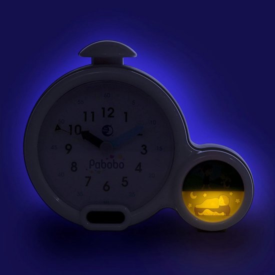 Kinderwekker Dag Nachtlampje - Educatieve Klok - Kind Leren Klokkijken - Geleidelijk Volume Alarm - Dubbel Display - Blauw — afbeelding 3