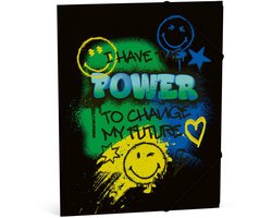 Smiley world Elastomap A4 - zwart