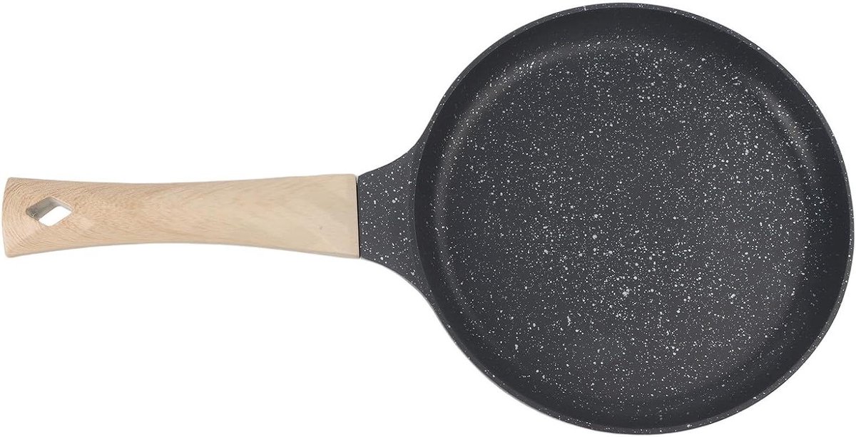 Pannenkoekenpan - Koekenpan - Ontbijt Bereiden - Antiaanbaklaag - 20 cm - Zwart