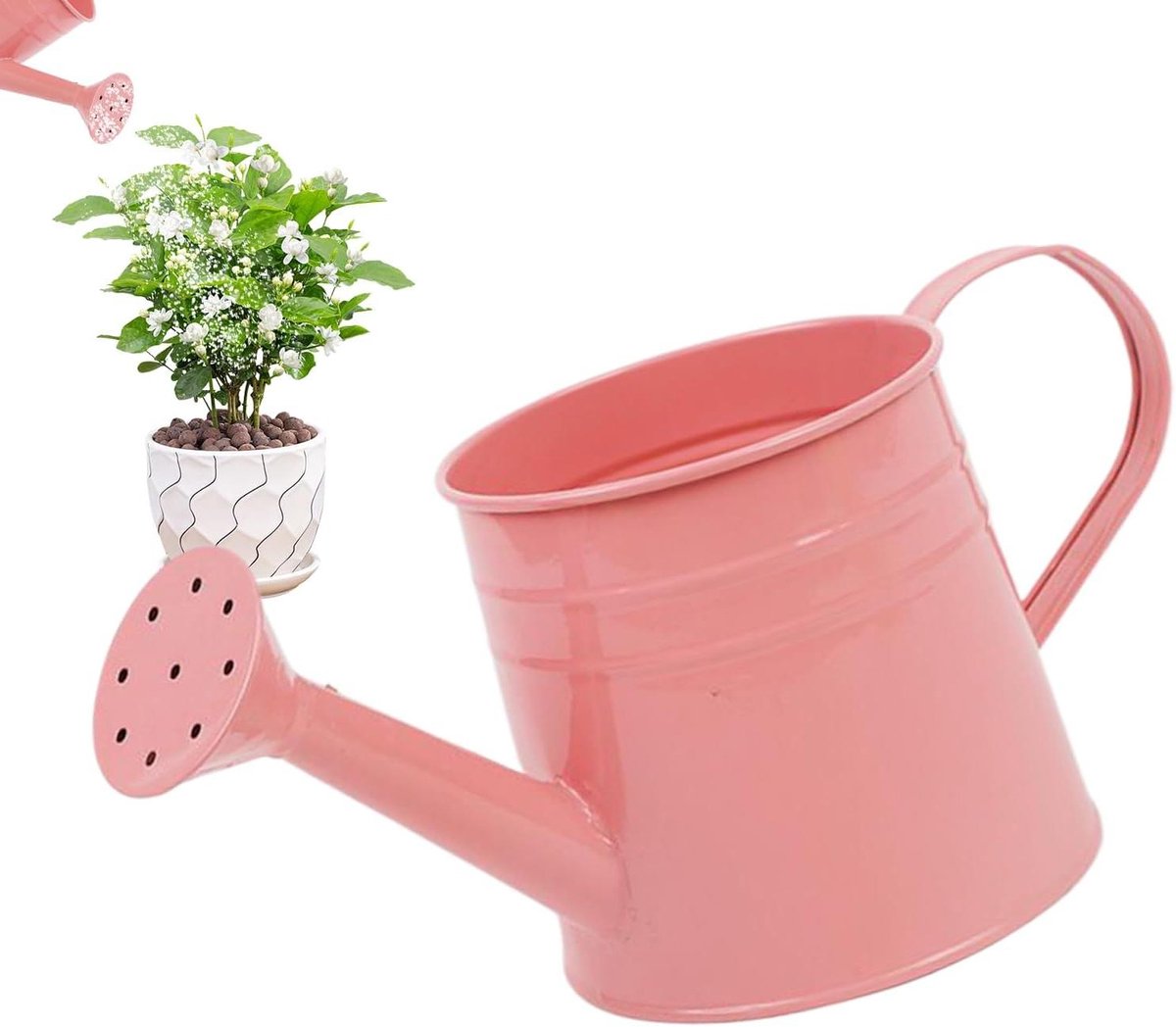 Waterkannetje Lange Snavel - Bloemen gieter - Planten verzorgen - Gegalvaniseerde Coating - 1 Liter - Roze