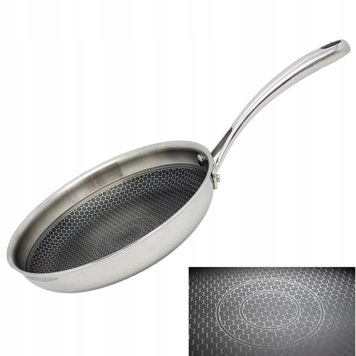 ELO Relief Koekenpan 32 cm RVS - Gelijkmatige Warmte & Oliedosering