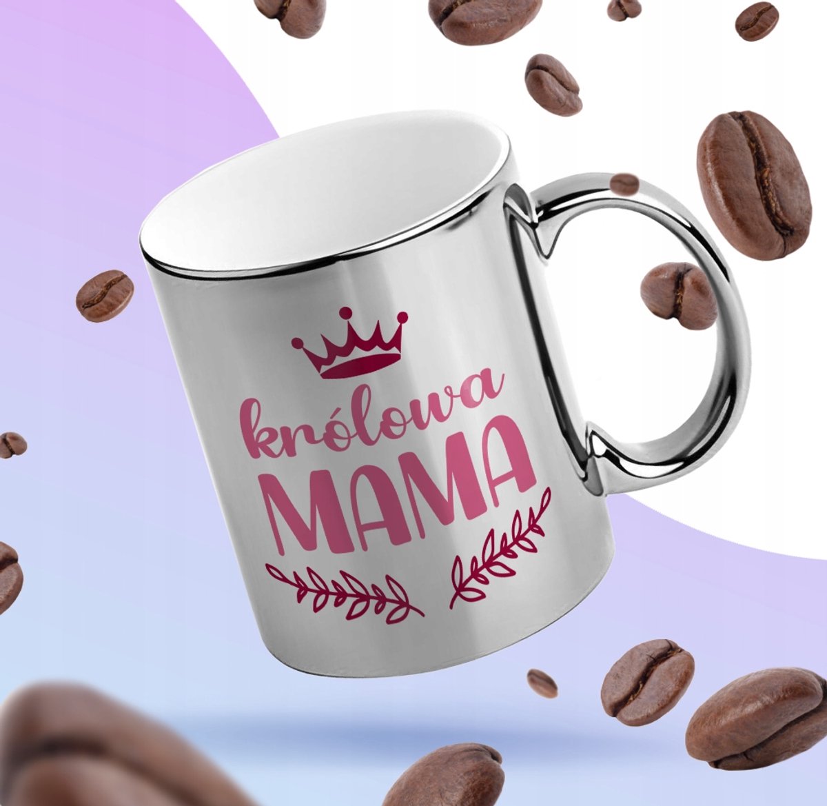 Zilverkleurige Mok "Koningin Mama" - Perfect Cadeau voor Moederdag