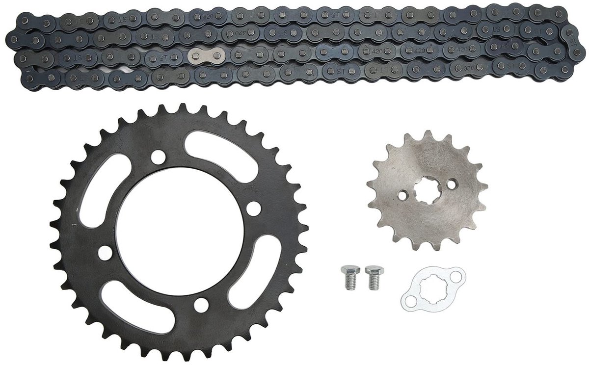 Dailygoods- Tandwielset 37 Tanden - Achtertandwielset 17 Tanden - Ketting 420 - Universeel voor Dirt Bikes - ATV - Go Kart - Aandrijfsysteem