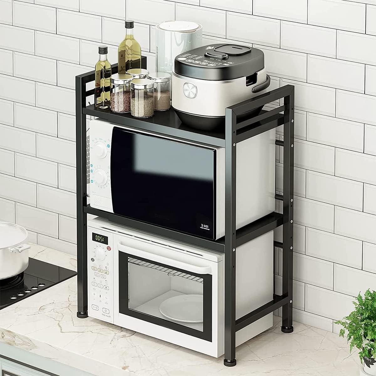 Magnetron Organizer - Keukenrek - Keuken Organiseren - Uitschuifbaar Ontwerp - 64 cm - Zwart