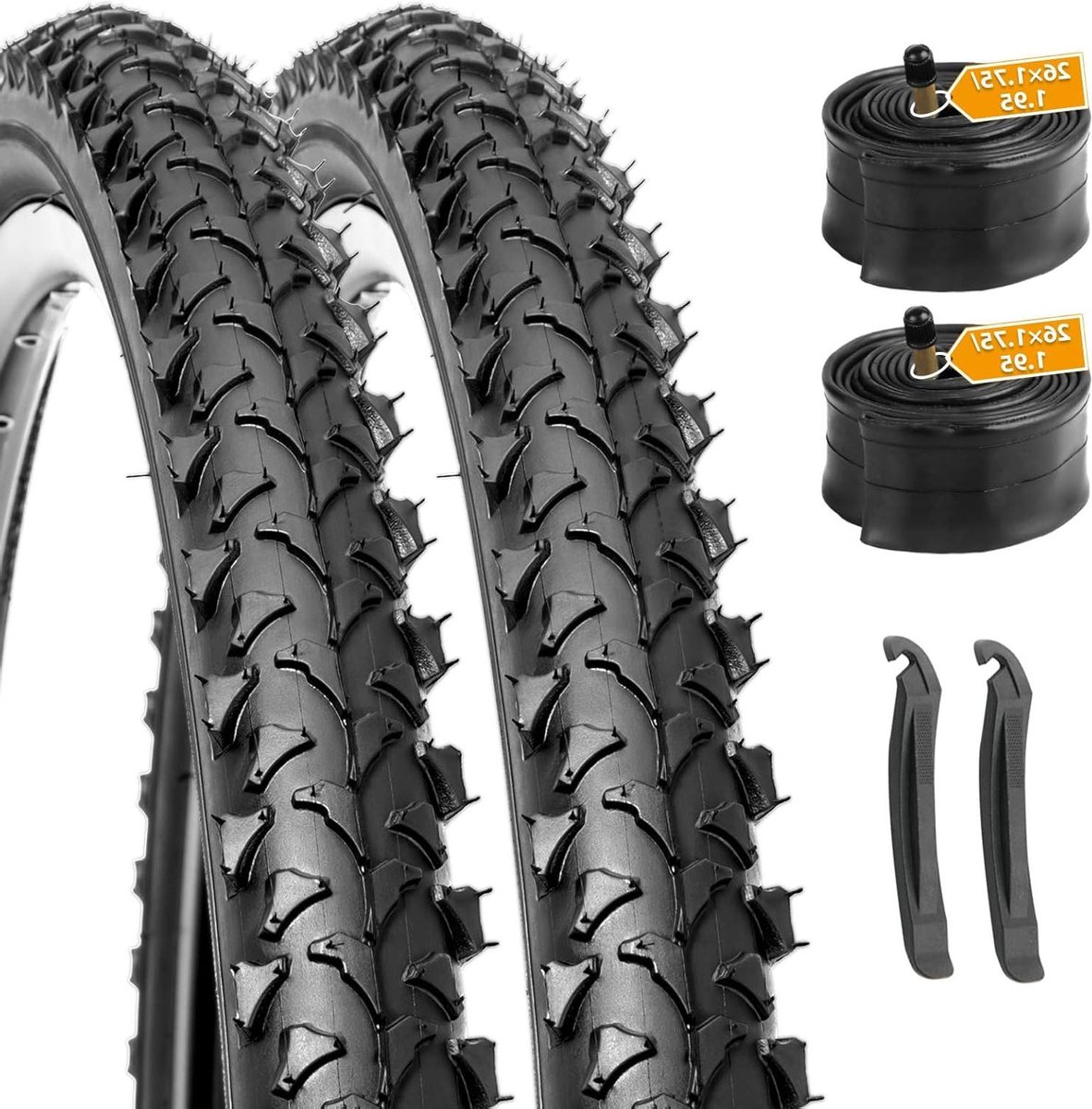 Fietsbanden Set - Binnenbanden Reparatie - Mountainbiken Onderhoud - Lekbestendig Ontwerp - 26 Inch 2 Stuks - Zwart
