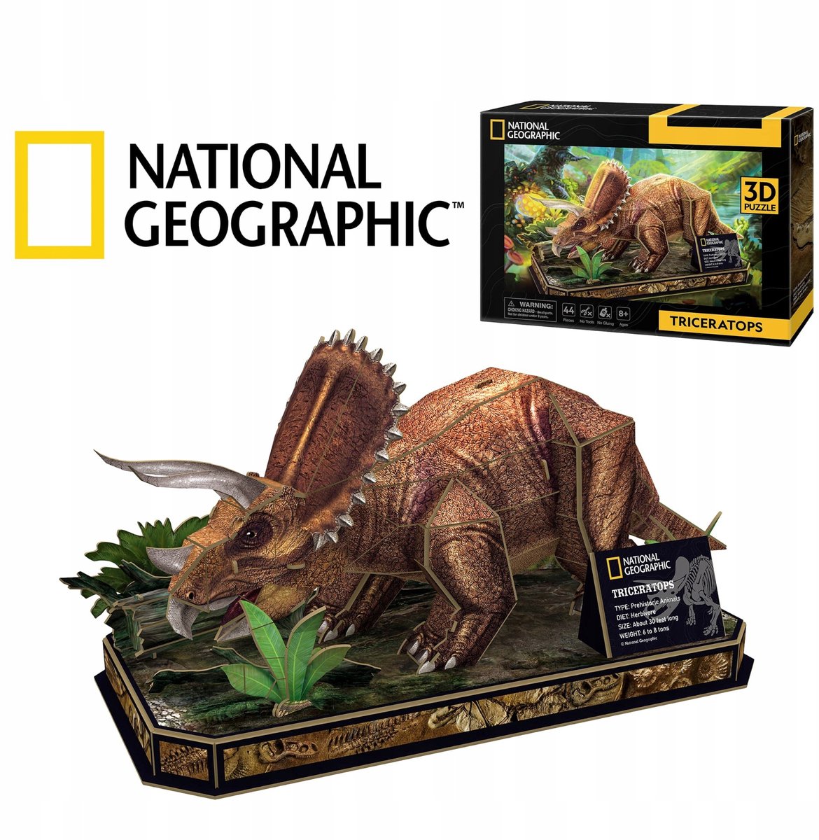 National Geographic 3D Triceratops Puzzel - 44 Delen